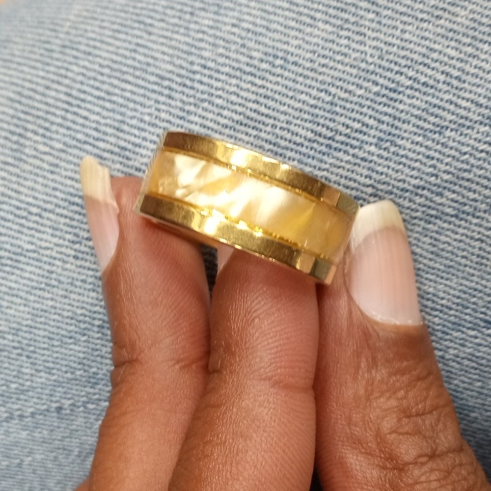 Stainless Steel Mother of Pearl Ring